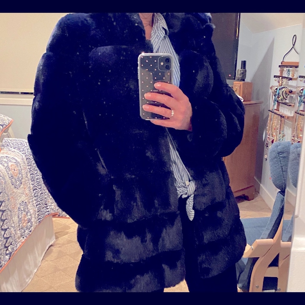 BCBG Faux Fur Hooded Jacket